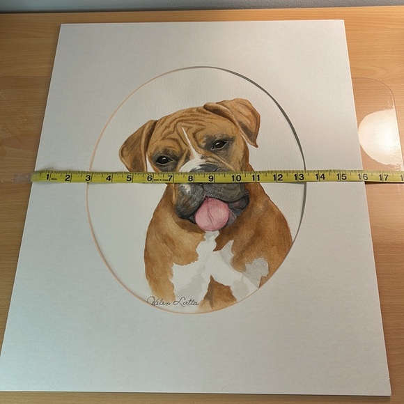 Original Watercolor, Boxer Dog Portrait Painting - Picture 8 of 10